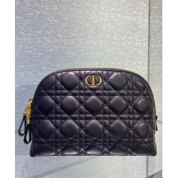 Fake Christian Dior Caro Cosmetic Bag Black Replica Replica Christian Dior Caro Cosmetic Bag Black