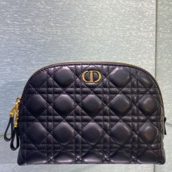 Fake Christian Dior Caro Cosmetic Bag Black Replica Replica Christian Dior Caro Cosmetic Bag Black