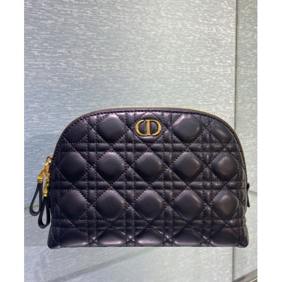 Fake Christian Dior Caro Cosmetic Bag Black Replica Replica Christian Dior Caro Cosmetic Bag Black