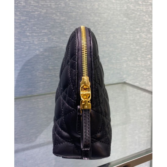 Fake Christian Dior Caro Cosmetic Bag Black Replica Replica Christian Dior Caro Cosmetic Bag Black