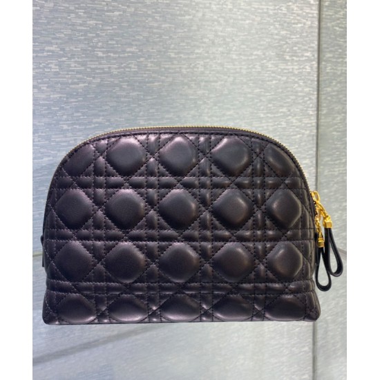 Fake Christian Dior Caro Cosmetic Bag Black Replica Replica Christian Dior Caro Cosmetic Bag Black