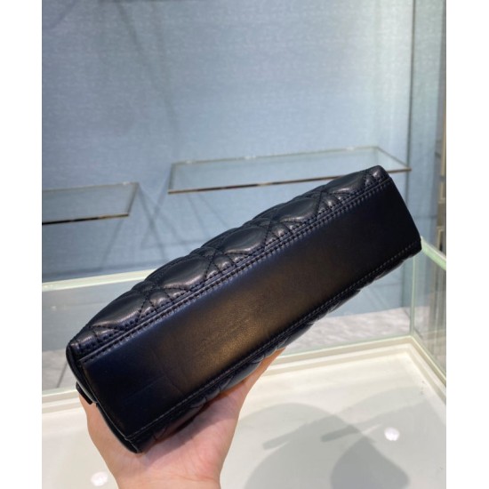 Fake Christian Dior Caro Cosmetic Bag Black Replica Replica Christian Dior Caro Cosmetic Bag Black