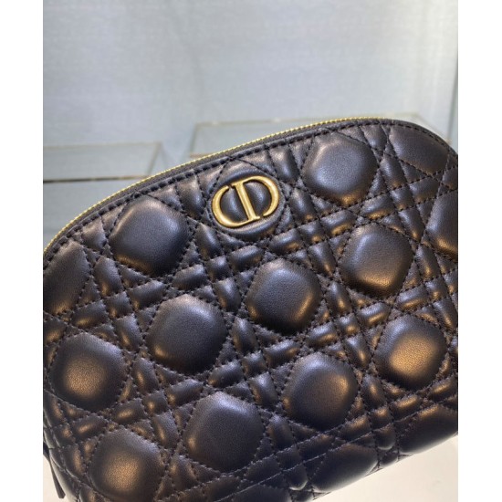 Fake Christian Dior Caro Cosmetic Bag Black Replica Replica Christian Dior Caro Cosmetic Bag Black