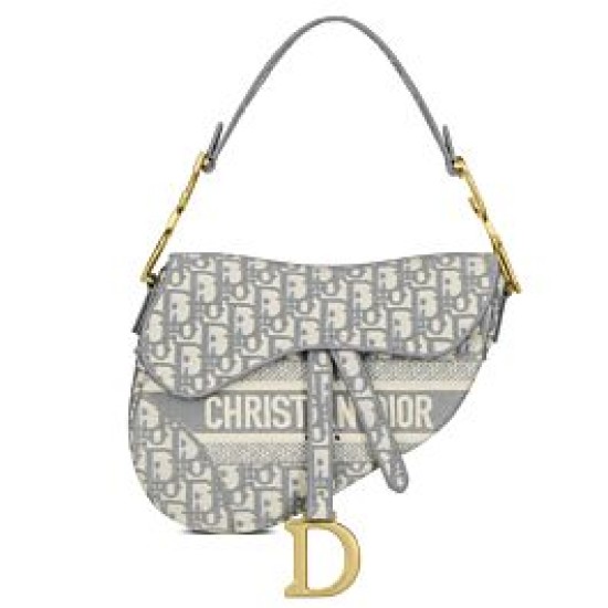Replica Christian Dior Saddle Original Oblique Embroidered Canvas Bag Gray Fake Christian Dior Saddle Original Oblique Embroidered Canvas Bag Gray Replica