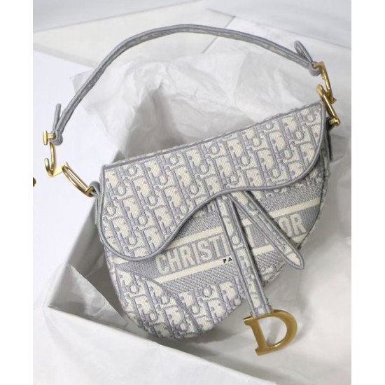 Replica Christian Dior Saddle Original Oblique Embroidered Canvas Bag Gray Fake Christian Dior Saddle Original Oblique Embroidered Canvas Bag Gray Replica