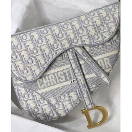 Replica Christian Dior Saddle Original Oblique Embroidered Canvas Bag Gray Fake Christian Dior Saddle Original Oblique Embroidered Canvas Bag Gray Replica