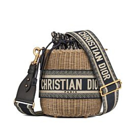Replica Christian Dior Wicker Bucket Bag Apricot Replica Christian Dior Wicker Bucket Bag Apricot