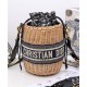 Replica Christian Dior Wicker Bucket Bag Apricot Replica Christian Dior Wicker Bucket Bag Apricot