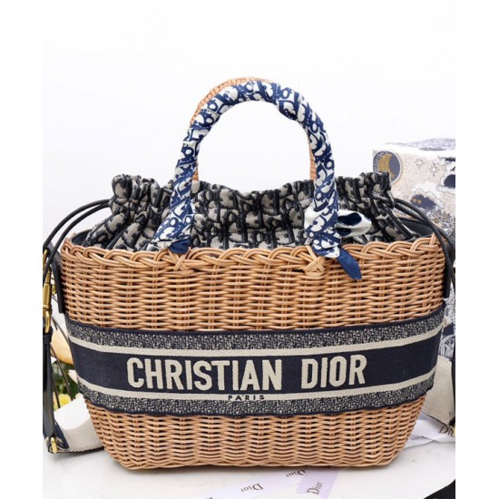 Fake Christian Dior Wicker Basket Bag Apricot Replica Replica Christian Dior Wicker Basket Bag Apricot