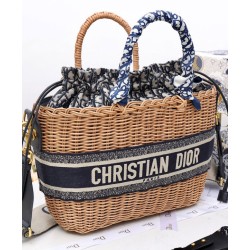 Fake Christian Dior Wicker Basket Bag Apricot Replica Replica Christian Dior Wicker Basket Bag Apricot