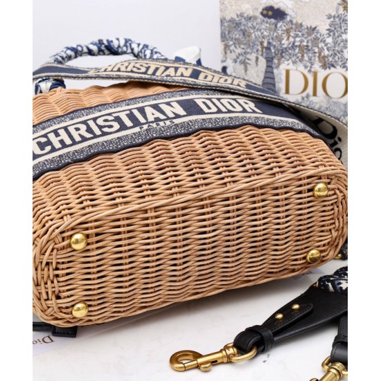 Fake Christian Dior Wicker Basket Bag Apricot Replica Replica Christian Dior Wicker Basket Bag Apricot