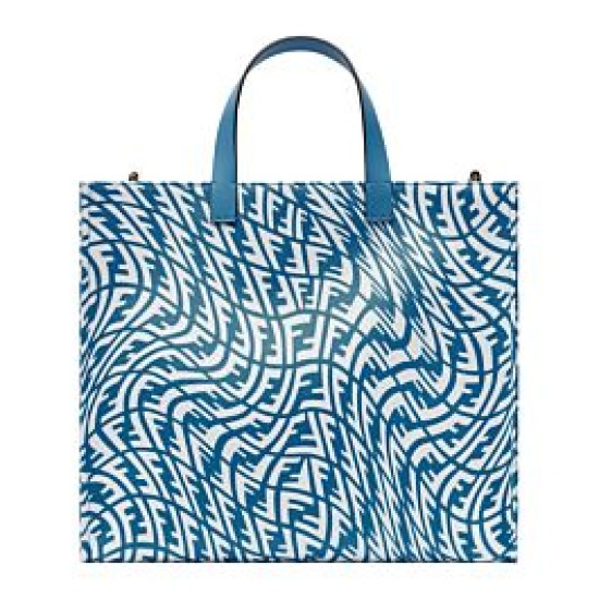 Fake Shopper Glazed Canvas Bag 8BH357 Blue Replica Replica Shopper Glazed Canvas Bag 8BH357 Blue