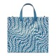 Fake Shopper Glazed Canvas Bag 8BH357 Blue Replica Replica Shopper Glazed Canvas Bag 8BH357 Blue