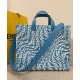 Fake Shopper Glazed Canvas Bag 8BH357 Blue Replica Replica Shopper Glazed Canvas Bag 8BH357 Blue
