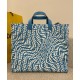 Fake Shopper Glazed Canvas Bag 8BH357 Blue Replica Replica Shopper Glazed Canvas Bag 8BH357 Blue