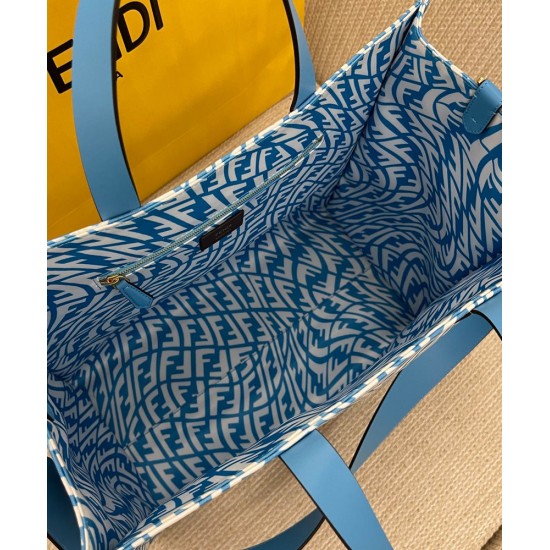 Fake Shopper Glazed Canvas Bag 8BH357 Blue Replica Replica Shopper Glazed Canvas Bag 8BH357 Blue