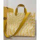 Replica Shopper Glazed Canvas Bag 8BH357 Yellow Fake Shopper Glazed Canvas Bag 8BH357 Yellow Replica