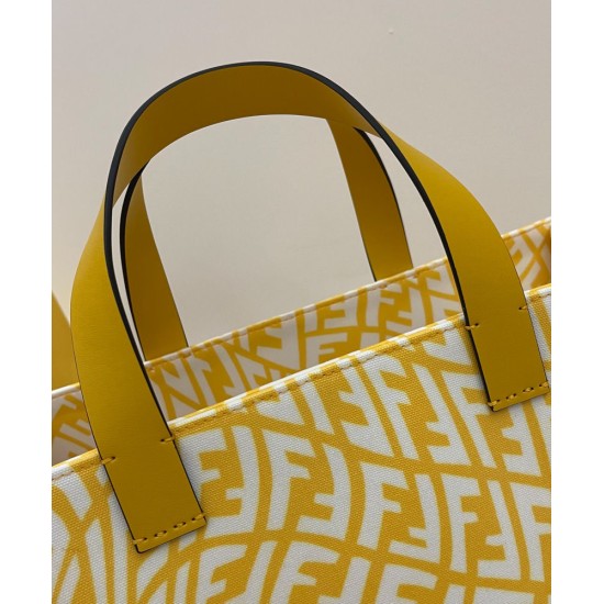 Replica Shopper Glazed Canvas Bag 8BH357 Yellow Fake Shopper Glazed Canvas Bag 8BH357 Yellow Replica