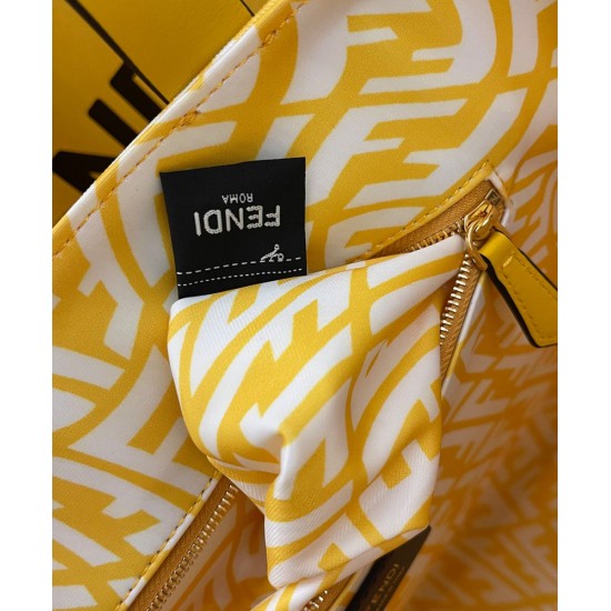 Replica Shopper Glazed Canvas Bag 8BH357 Yellow Fake Shopper Glazed Canvas Bag 8BH357 Yellow Replica