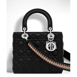 Replica Dior Lady Dior Medium Classic Tote Bag With Lambskin Black