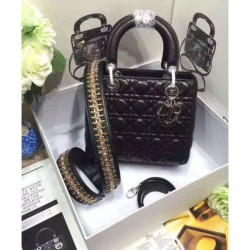 Replica Dior Lady Dior Medium Classic Tote Bag With Lambskin Black