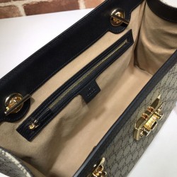 Fake Gucci Padlock Medium GG Shoulder Bag 479197 Black Replica