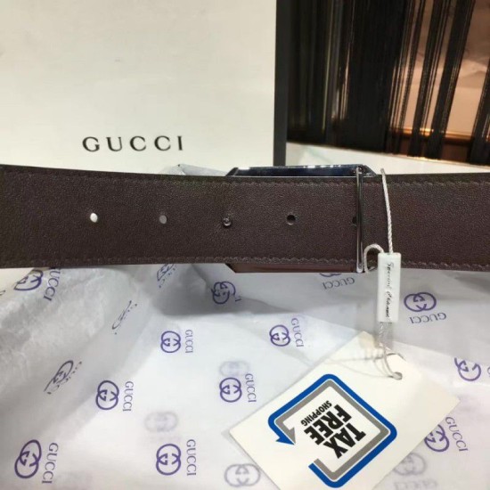 Replica Gucci Belt Bee Brown Silver