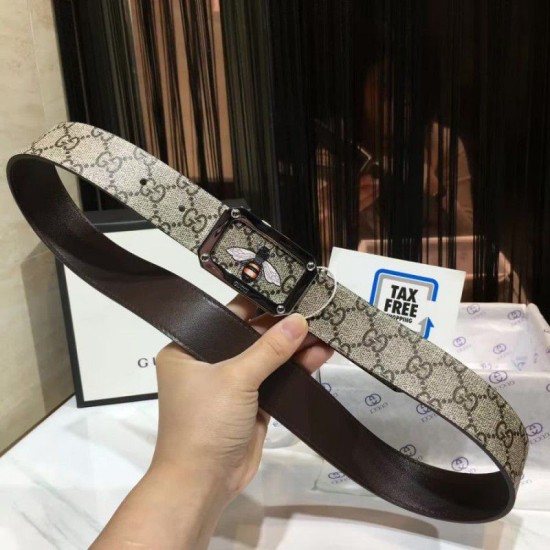 Replica Gucci Belt Bee Brown Silver