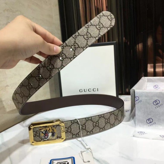 Replica Gucci Belt Tiger Brown Golden