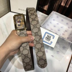 Replica Gucci Belt Tiger Brown Golden