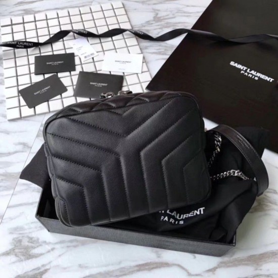 Replica Saint Laurent Medium LouLou Chain Bag Black Replica Saint Laurent Medium LouLou Chain Bag Black