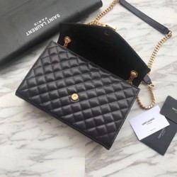 Fake YSL Saint Laurent Envelope Medium Bag Golden Hardware Replica