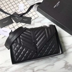Fake YSL Saint Laurent Envelope Medium Bag Black Hardware Replica