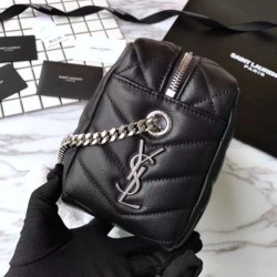 Replica Saint Laurent Medium LouLou Chain Bag Black