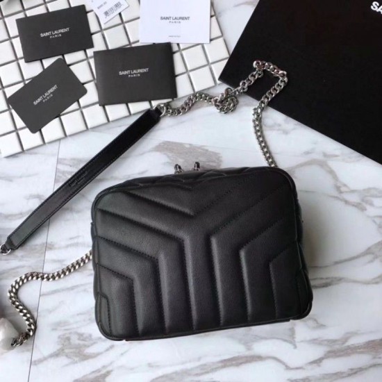 Replica Saint Laurent Medium LouLou Chain Bag Black Replica Saint Laurent Medium LouLou Chain Bag Black