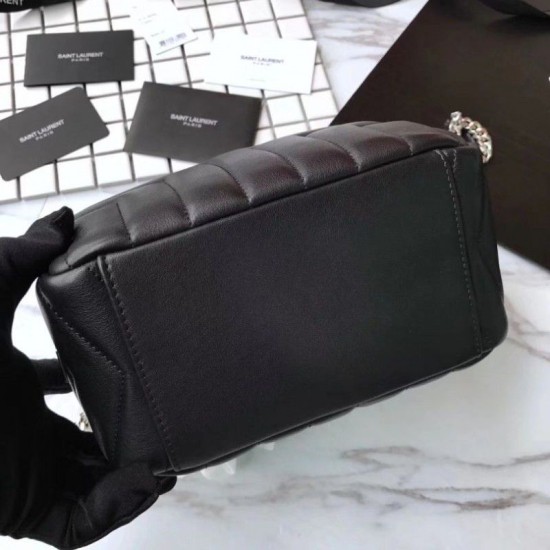 Replica Saint Laurent Medium LouLou Chain Bag Black Replica Saint Laurent Medium LouLou Chain Bag Black