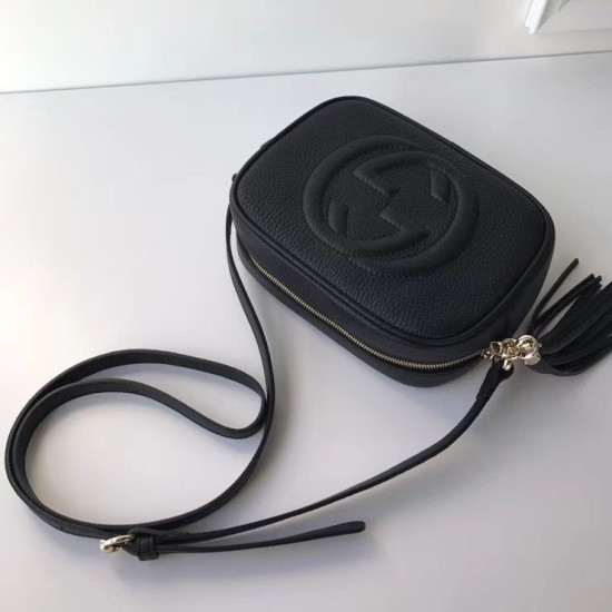 Replica Gucci Leather Soho Camera Bag 308364 Black