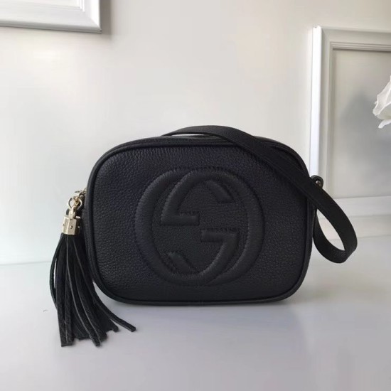 Replica Gucci Leather Soho Camera Bag 308364 Black