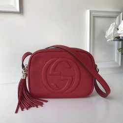 Fake Gucci Leather Soho Camera Bag 308364 Red Replica