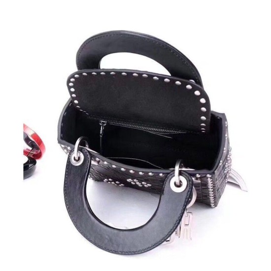 Replica Christian Dior Lady Dior supple bag in calfskin leather Black Replica Christian Dior Lady Dior supple bag in calfskin leather Black