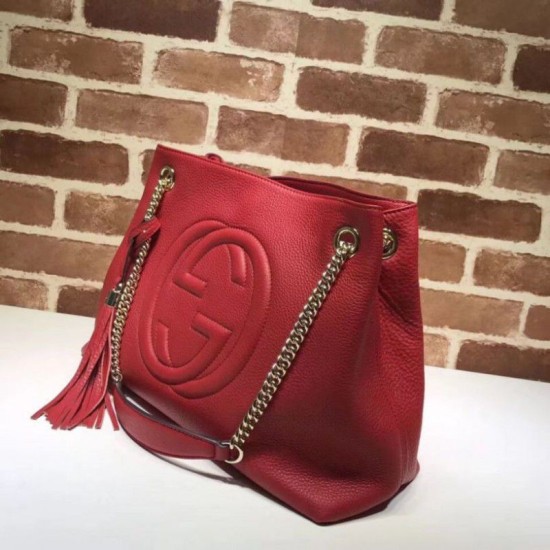 Fake Gucci Soho Hobo Bag Red 308982 Replica