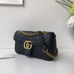 Replica Gucci GG Marmont Matelasse Mini Bag 443497 Black
