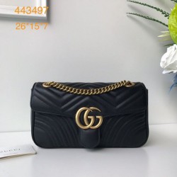 Replica Gucci GG Marmont Matelasse Mini Bag 443497 Black