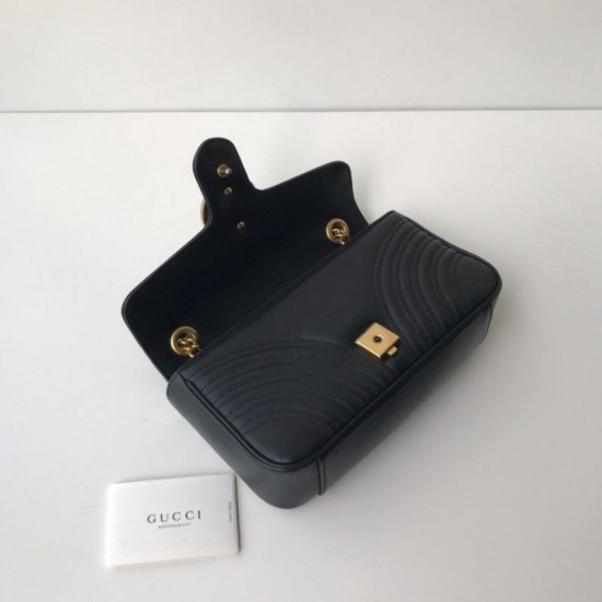 Replica Gucci GG Marmont Matelasse Mini Bag 443497 Black Replica Gucci GG Marmont Matelasse Mini Bag 443497 Black