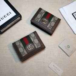 Fake Gucci Ophidia GG Card Case 523155 Coffee Replica