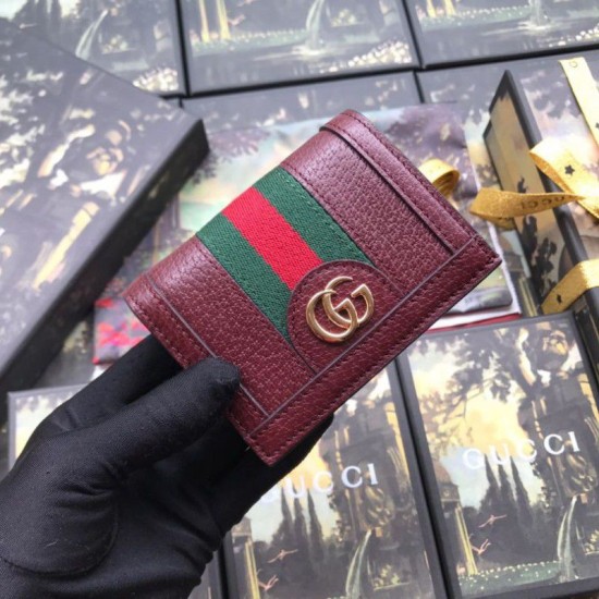 Replica Gucci Ophidia GG Card Case 523155 Brown