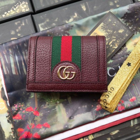 Replica Gucci Ophidia GG Card Case 523155 Brown