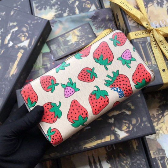 Fake Gucci Zumi Strawberry Print Zip Around Wallet 570661 Replica Fake Gucci Zumi Strawberry Print Zip Around Wallet 570661 Replica