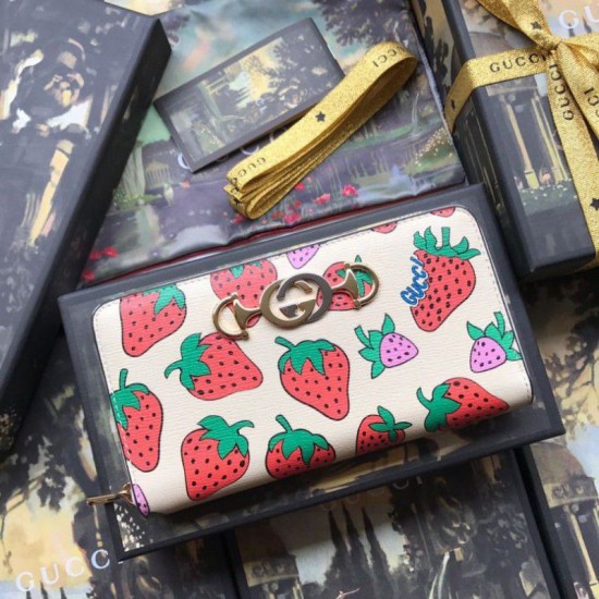 Fake Gucci Zumi Strawberry Print Zip Around Wallet 570661 Replica Fake Gucci Zumi Strawberry Print Zip Around Wallet 570661 Replica