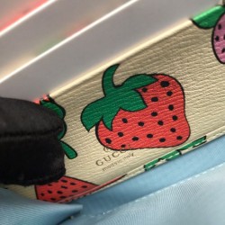 Fake Gucci Zumi Strawberry Print  Wallet 573612 Replica